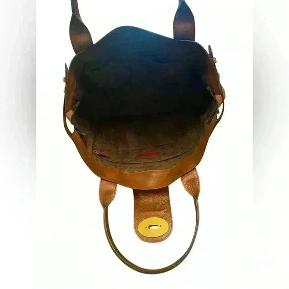 FOSSIL Vintage Reissue Brown Leather Shimmer Rose Gold XL Weekender Duffle Bag - Picture 10 of 12